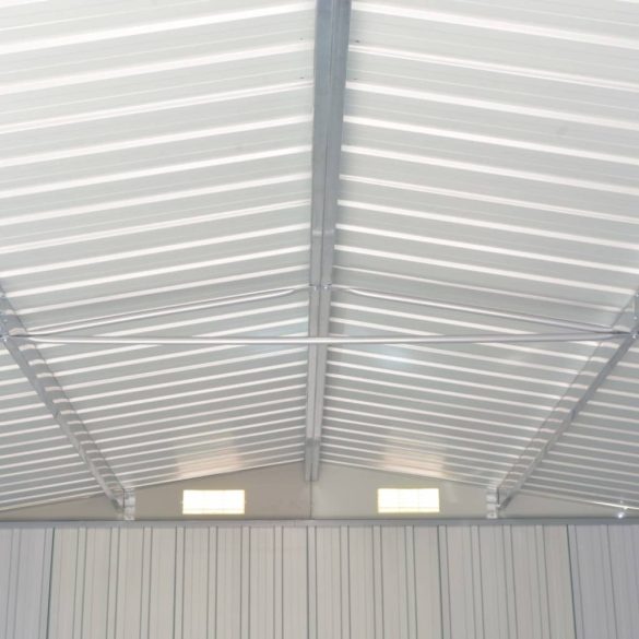 barna horganyzott acél kerti fészer 257 x 779 x 181 cm