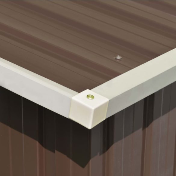 barna horganyzott acél kerti fészer 257 x 779 x 181 cm