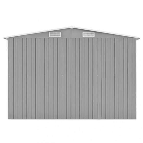 szürke horganyzott acél kerti fészer 257 x 990 x 181 cm