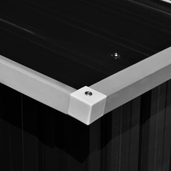 antracitszürke horganyzott acél kerti fészer 257 x 990 x 181 cm