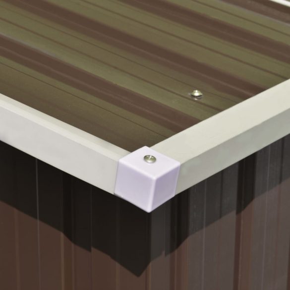 barna horganyzott acél kerti fészer 257 x 990 x 181 cm