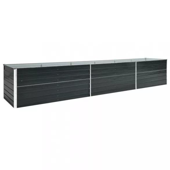 antracitszürke horganyzott acél kerti magaságyás 480x80x45 cm