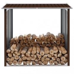   barna horganyzott acél kerti tűzifatároló 172 x 91 x 154 cm