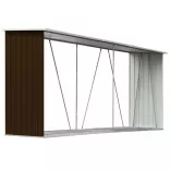 barna horganyzott acél kerti tűzifatároló 330 x 84 x 152 cm