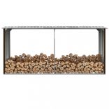 barna horganyzott acél kerti tűzifatároló 330 x 92 x 153 cm