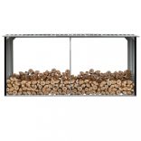 antracitszürke horganyzott acél tűzifatároló 330 x 92 x 153 cm