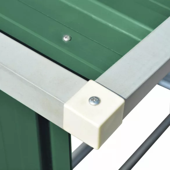 zöld horganyzott acél kerti tűzifatároló 163 x 83 x 154 cm