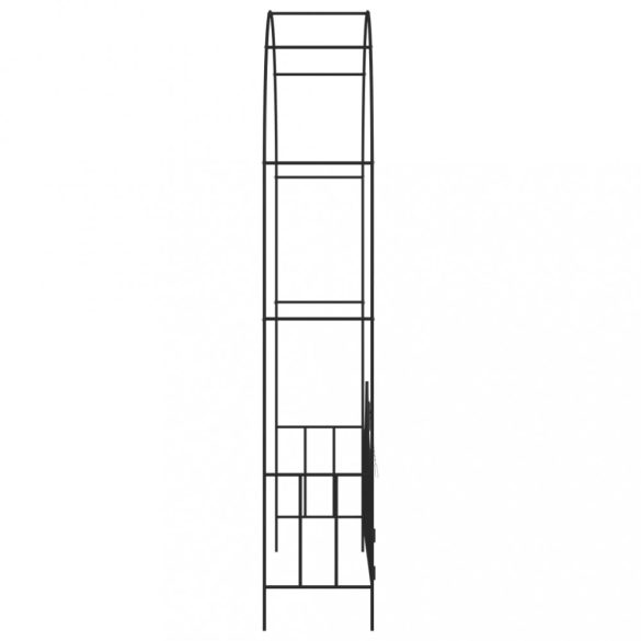 fekete vas kerti boltív kapuval 138 x 40 x 238 cm
