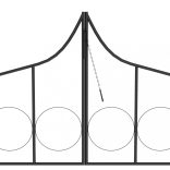 fekete vas kerti boltív kapuval 138 x 40 x 238 cm