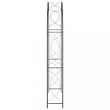 fekete vas kerti boltív kapuval 150 x 34 x 240 cm