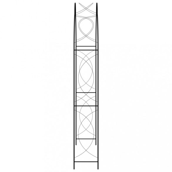 fekete vas kerti boltív kapuval 150 x 34 x 240 cm