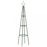 2 db sötétzöld vas kerti növényfuttató állvány 35 x 35 x 195 cm