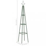 2 db sötétzöld vas kerti növényfuttató állvány 35 x 35 x 195 cm