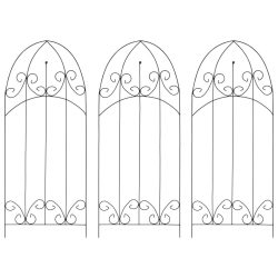 3 db fekete vas növényfuttató állvány 40 x 100 cm