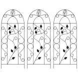 3 db fekete vas növényfuttató állvány 40 x 100 cm