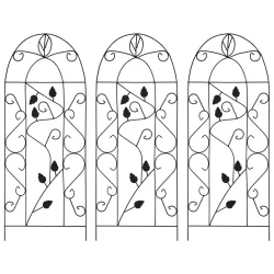 3 db fekete vas növényfuttató állvány 40 x 100 cm