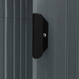 szürke vas kerti fészer állvánnyal 205 x 130 x 183 cm