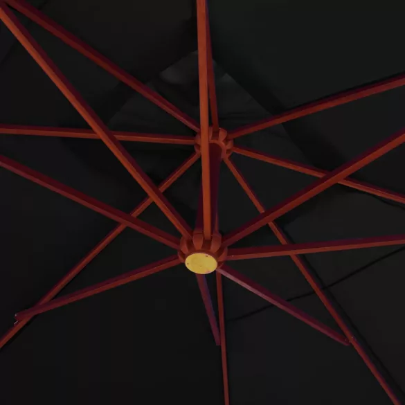 fekete függő napernyő farúddal 400 x 300 cm