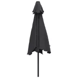 fekete kültéri napernyő fémrúddal 300 cm