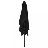 fekete kültéri napernyő fémrúddal 300 x 200 cm