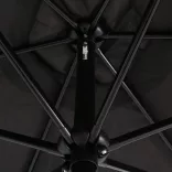 fekete kültéri napernyő fémrúddal 300 x 200 cm