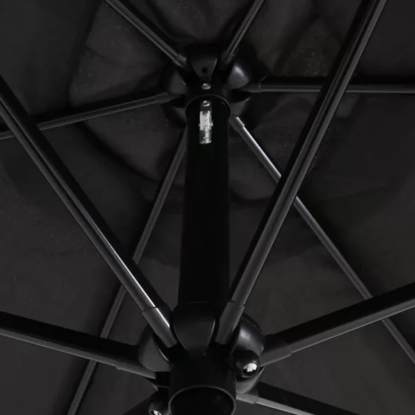 fekete kültéri napernyő fémrúddal 300 x 200 cm