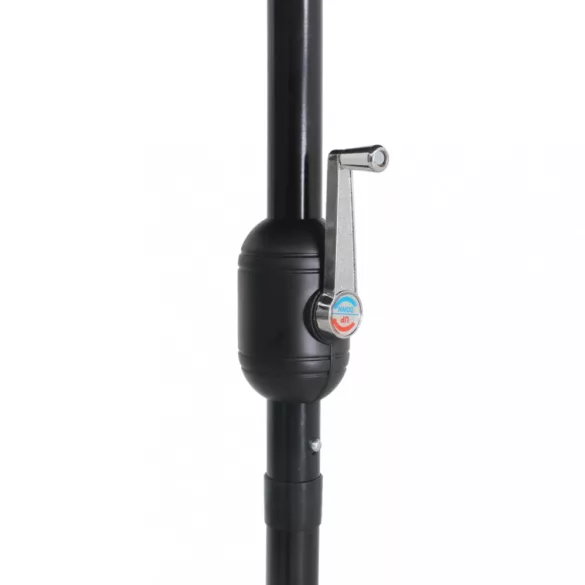 fekete kültéri napernyő fémrúddal 300 x 200 cm