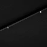 fekete kültéri napernyő LED-fényekkel és acélrúddal, 300 cm