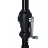 fekete kültéri napernyő LED-fényekkel és acélrúddal, 300 cm