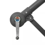 fekete konzolos napernyő LED-fényekkel és acélrúddal 300 cm