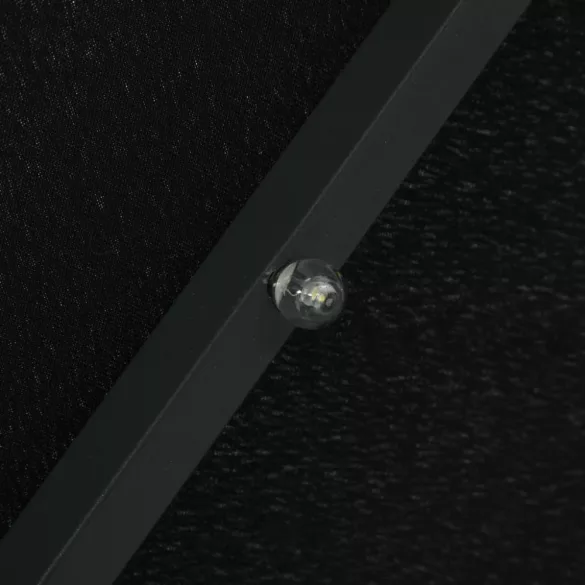 fekete konzolos napernyő LED-fényekkel és acélrúddal 300 cm