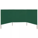 3 paneles zöld szövet szélfogó 400 x 80 cm