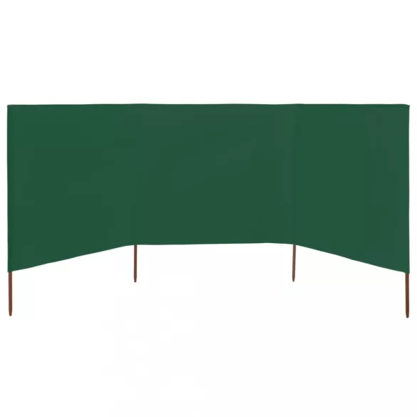 3 paneles zöld szövet szélfogó 400 x 80 cm