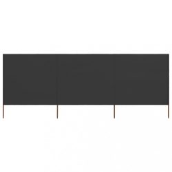 3 paneles antracitszürke szövet szélfogó 400 x 80 cm