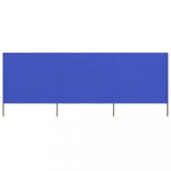 3 paneles azúrkék szövet szélfogó 400 x 80 cm