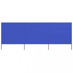 3 paneles azúrkék szövet szélfogó 400 x 80 cm