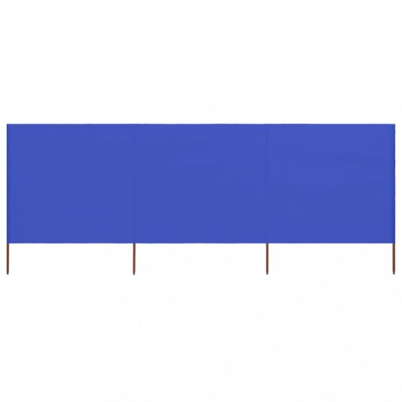 3 paneles azúrkék szövet szélfogó 400 x 80 cm