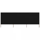 fekete szövet 3-paneles szélfogó 400 x 120 cm