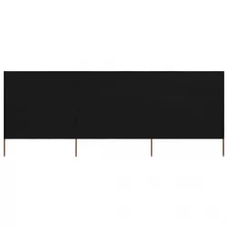 fekete szövet 3-paneles szélfogó 400 x 120 cm