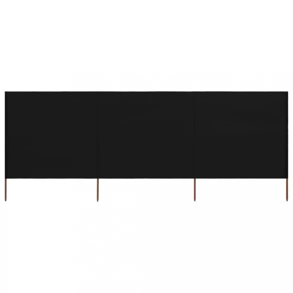 fekete szövet 3-paneles szélfogó 400 x 120 cm