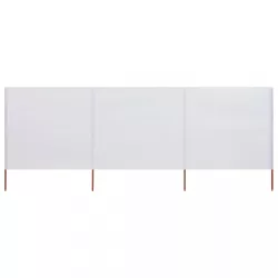 homokfehér szövet 3-paneles szélfogó 400 x 160 cm