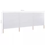 homokfehér szövet 3-paneles szélfogó 400 x 160 cm