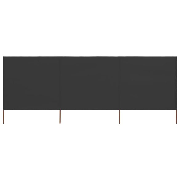 antracitszürke szövet 3-paneles szélfogó 400 x 160 cm