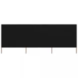 fekete szövet 3-paneles szélfogó 400 x 160 cm