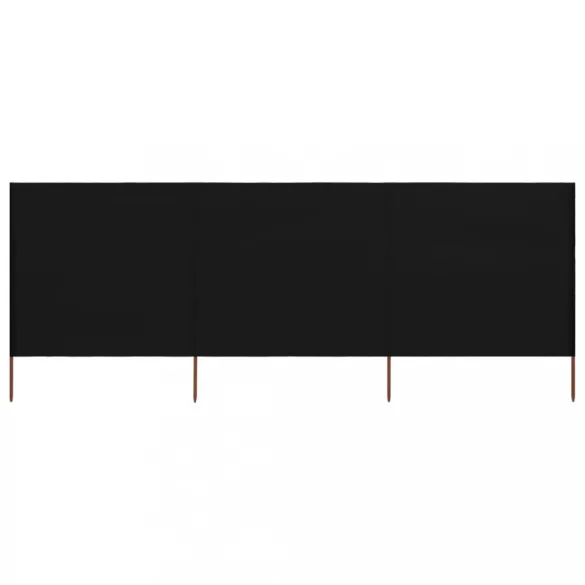 fekete szövet 3-paneles szélfogó 400 x 160 cm