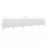 homokfehér szövet 5-paneles szélfogó 600 x 80 cm