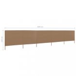 tópszínű szövet 5-paneles szélfogó 600 x 80 cm