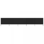 fekete szövet 5-paneles szélfogó 600 x 80 cm