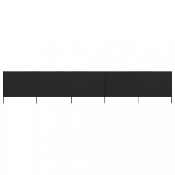 fekete szövet 5-paneles szélfogó 600 x 80 cm