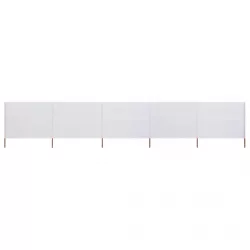 homokfehér 5-paneles szövet szélfogó 600 x 120 cm